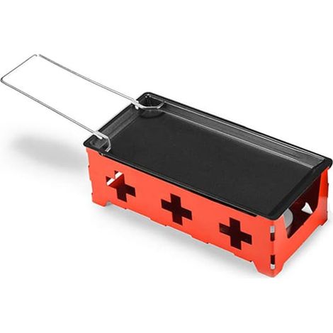 Ensemble de cuisson portable pour raclette au fromage, plaque antiadhésive avec témoin de chaleur (1/4)