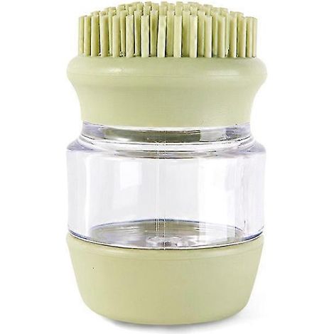 Brosse de bain multifonctionnelle pour chiens et chats, peigne en silicone doux pour un massage apaisant et un distributeur de shampoing intégré (vert) (1/3)