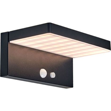 IkodmLumière Solaire Extérieure avec Détecteur de Mouvement 3 Modes Applique LED Étanche IP44 Blanc chaud Lampe Solaire Murale pour Terrasse Jardin Escalier, Aluminium, Motif en bois [Classe énergétiq
