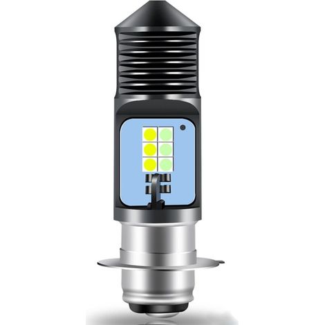 Ampoule de Phare de Moto, P15D H6M LED Haut/Bas Faisceau Lampe Frontale Super Brillant 6000K Blanc Bleu 3030 Chips 12SMD pour Moto VTT Phare de Voiture DC12V, Lot de 1 (1/5)