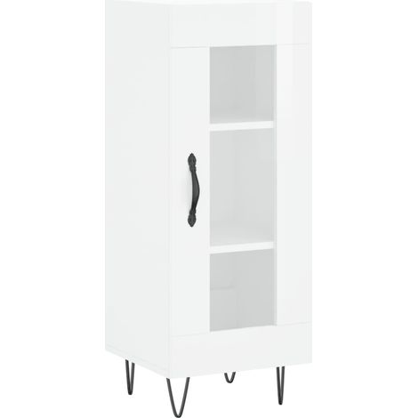 Credenza buffet cassettiera mobile contenitore organizer cucina soggiorno lucido 34,5 x 34 x 90 cm derivati del legno bianco 020030619