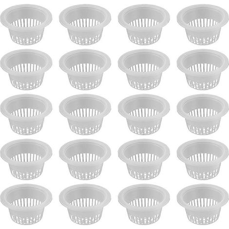 Lot de 20 pots hydroponiques en filet, godets de jardin en plastique à mailles ajourées (1/5)