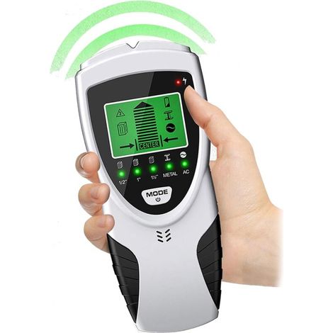 [NIEMALS VERWENDET] Wanddetektor, 5-in-1-Wandscanner, Metallrohrdetektor mit LCD-Bildschirm, zur Erkennung von Holz, Metall und Kabeln in Wänden