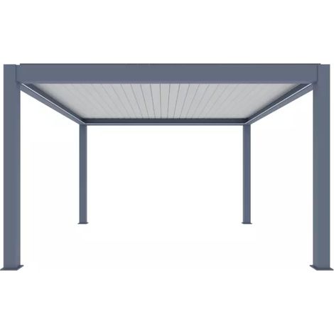 pergola bioclimatica motorizzata giardini di maggio "ulivo" in alluminio antracite 4x4x2,58 mt (1/2)