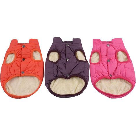 Animaux de compagnie hiver épaississement chaud bouton pression gilet coton costume (XXL, Rose) 1 pièce (1/5)
