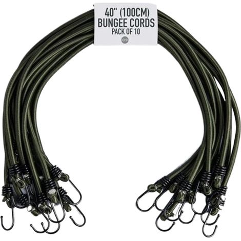 Corde élastique avec crochets Lot de 10 sangles élastiques pour camion 100 cm (39,37 pouces) Idéale pour les voyages, voitures, fourgonnettes, bateaux, kayaks, camions, skis, vélos, bagages, tentes (1/5)