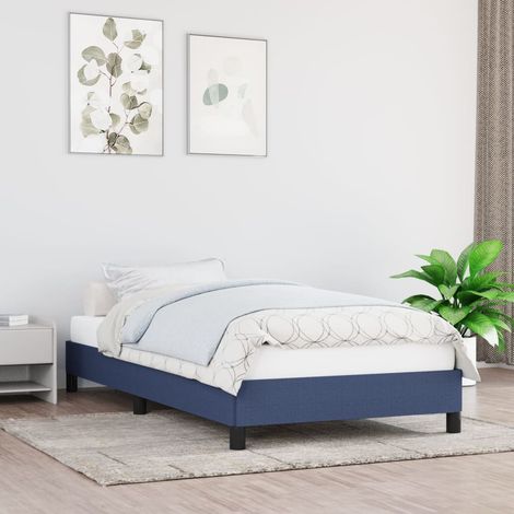 Bettgestell ohne Matratze Blau 100x200 cm Stoff (1/5)