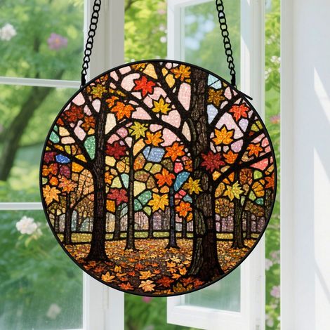 9cm Suspension en Vitrail Unique, Attrape-Soleil Coloré Élégant Artistique Minimaliste pour Intérieur Fenêtre, Cadeau Anniversaire (1/5)