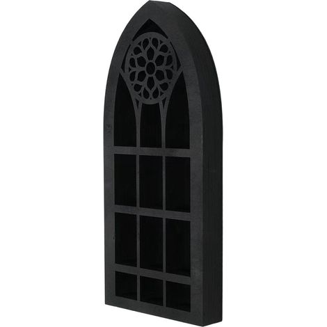 Support Pour Ornement En Bois - Étagère Murale Pour Affichage De Figurines - Boîte À Ombres Design Fenêtre D'église - 40 X 20 Cm - 1 Pièce (1/5)