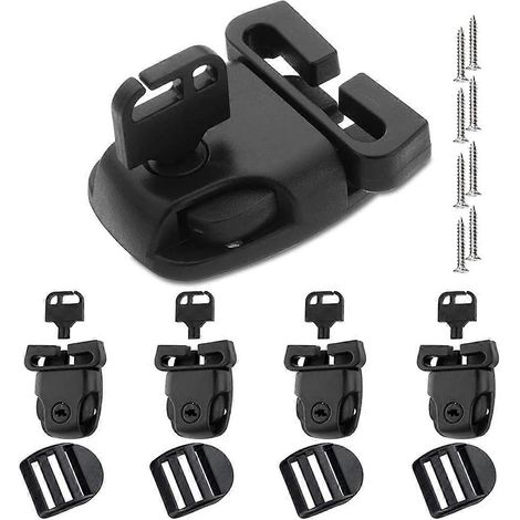 Kit de remplacement de 4 clips pour couverture de spa/jacuzzi avec clés (noir)