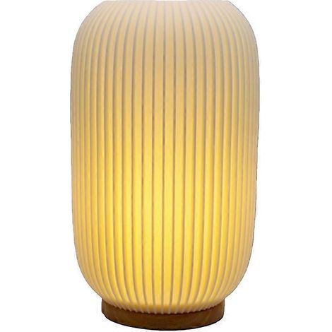 Lampe de chevet vintage à rayures, petite veilleuse pour bureau et décoration, lignes droites (1/5)