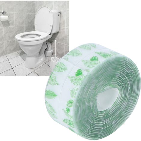Ruban de jointoiement auto-adhésif waterproof PVC avec motif feuilles vertes pour coin et fissure de douche/bain/salle de bain 320cm avec promoteur d'adhésion (1/5)