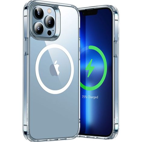 CUSTODIA IN SILICONE PER APPLE IPHONE 13 PRO MAX 6.7"" TRASPARENTE + MAGSAFE (1/5)