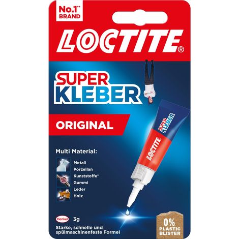ADHÉSIF LIQUIDE LOCTITE SUPER, 3 G D'ADHÉSIF SUPER-PUISSANT, TEMPS DE RÉPONSE DE QUELQUES SECONDES, SANS SOLVANT, RÉSISTANT AU L