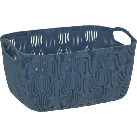 Panier de Rangement Design "Leaf" 15L Bleu Gris