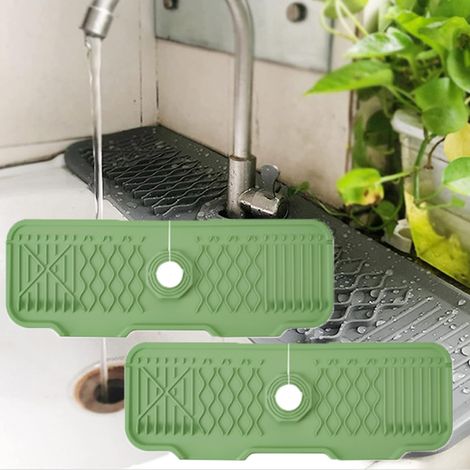 Tapis Évier Cuisine – Pente Anti Éclaboussures Évite les Débordements et Protège Surfaces Lavable Réutilisable 43cm Silicone (1/5)