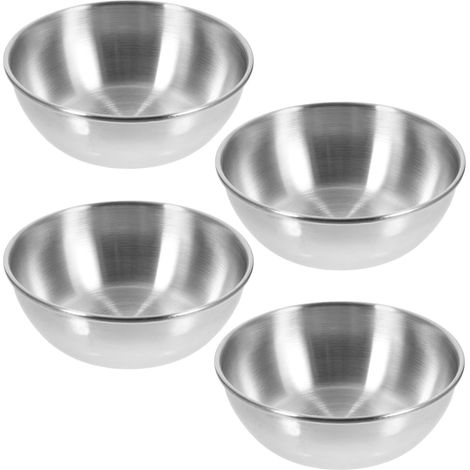 Lot de 4 bols à épices ronds en acier inoxydable - Résistants à la chaleur - Plats et larges pour un mélange facile - Polyvalent - Pour la maison, le restaurant, la restauration comme (1/5)
