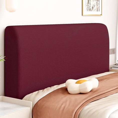 CCYKXA 120cm Elastic Headboard Cover Protector, Corn Grain Shaped Headboard Cover, Dustproof Cover for Headboard, Wine Red (1/5)