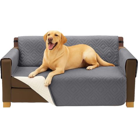 JF HOME BLISS Waterproof 2-Seater Sofa Cover Slipcover  Washable, Pet-Resistant, Non-Slip Couch Protector with Elastic Straps for Home, Living Room, Durable Furniture Protection (Light Grey) (1/5)