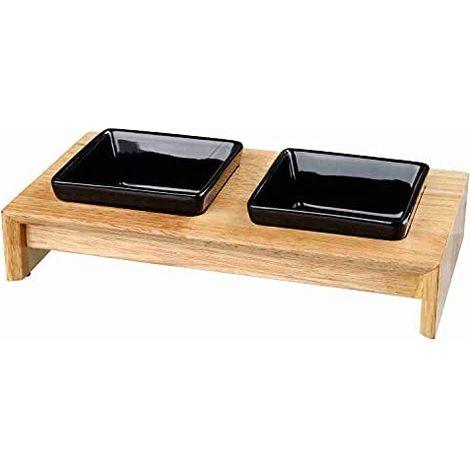 TRIXIE Set écuelles 28x5x15cm - 2x0.2l - Noir - Pour chien (1/5)