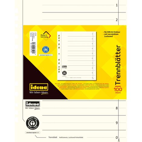 Idena 300231 - Divisori, formato A4, 100 pezzi (1/3)