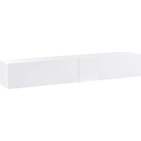Mueble TV minimalista montado en la pared unidad de almacenaje gabinete de melamina tablero de partículas blanco Gladstone