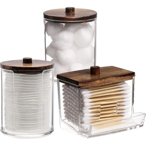 Organizador de baño, construcción de plástico duradero, solución de almacenamiento versátil, 3 piezas A (1/2)