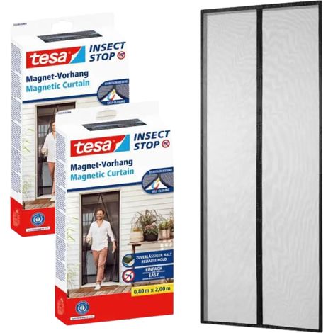 Zanzariera magnetica autochiudente TESA per porte finestre, 0,9x2,1m x2