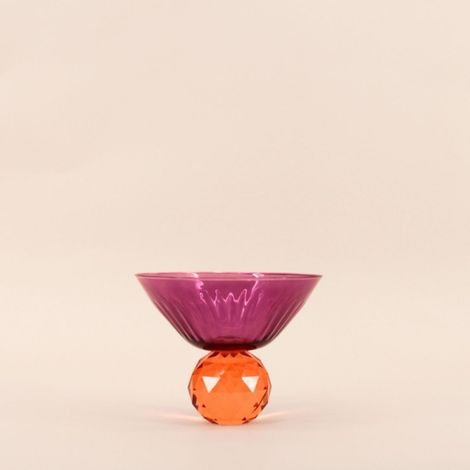 Coupe bicolore en cristal à facettes