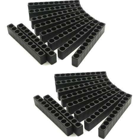 Lot de 20 porte-embouts hexagonaux en plastique à 10 trous de 6,35 mm pour perceuse à tige hexagonale 85 x 15 x 8 mm (1/5)