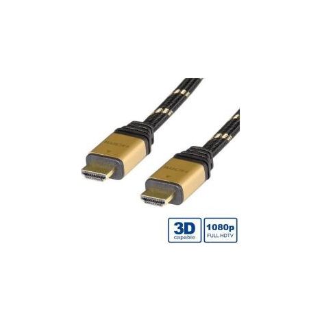 ROLINE 11.04.5563 cable HDMI 3 m HDMI tipo A (Estándar) Negro, Oro