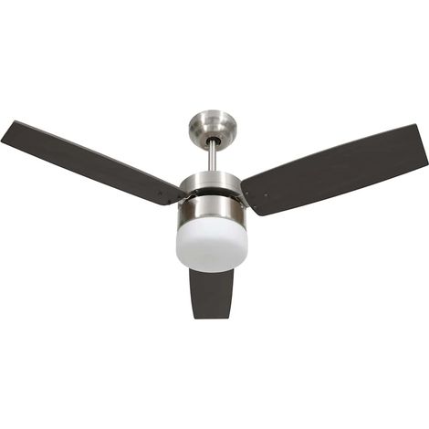 Ventilateur de plafond lampe et télécommande 108cm Marron foncé (1/5)
