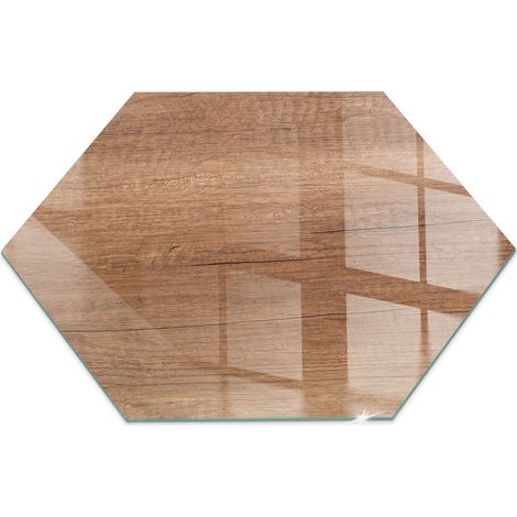 Piastra per Camino di Vetro Temperato Protezione per Caminetto dal Calore Resistente a Scintille e Graffi Motivo naturale in legno h40 cm (1/5)