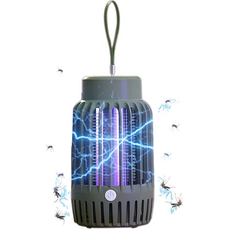 1 Lampe anti-moustiques, portable et rechargeable USB, compacte en métal, pour voyage et extérieur (1/5)