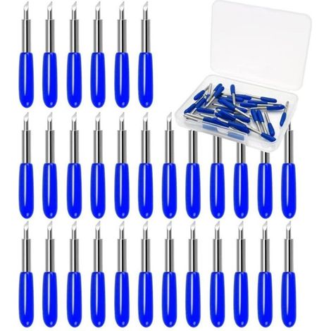 30pcs Lames de Rechange 60° pour Machines de Découpe de Vinyle (Bleu) (1/5)