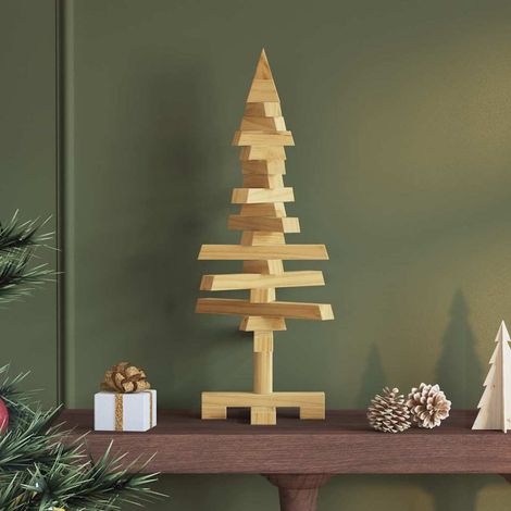 Holz Weihnachtsbaum mit Ständer Braun 60 cm Massivholz Kiefer