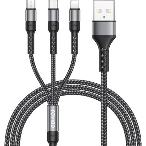 Cable Multi Chargeur, 3 en 1 Chargeur Multi Embout Rapide [1.2M] (1/5)