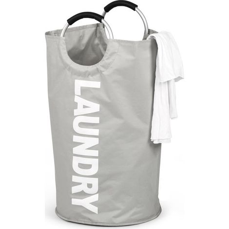 Panier à linge gris 90L armoire de rangement bac à linge corbeille à linge panier à linge sale laundry basket grande capacité