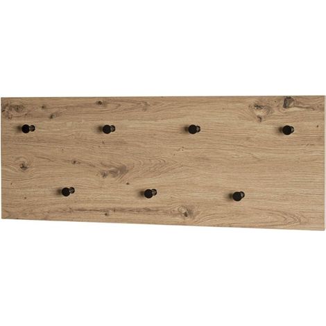 Patère Murale Double "Miranda" 80cm Chêne & Noir (1/5)