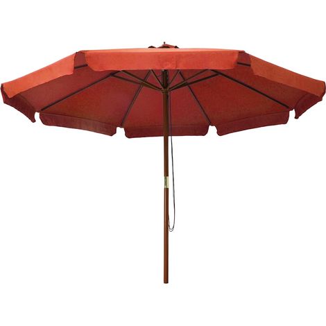 Maison Exclusive - Ombrellone da Esterni con Palo in Legno 330 cm Terracotta (1/5)
