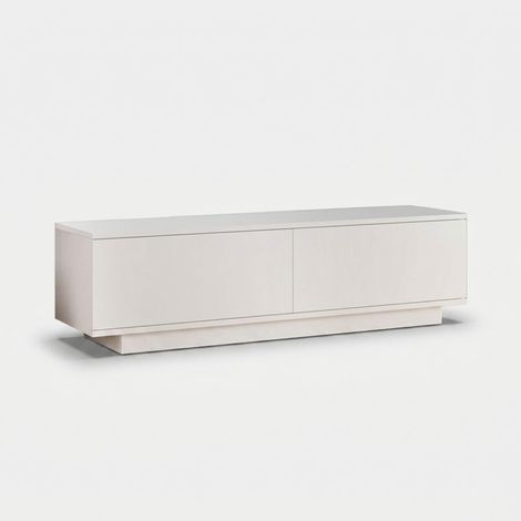 Mueble para TV moderno con puertas, 140 cm Savel - Blanco