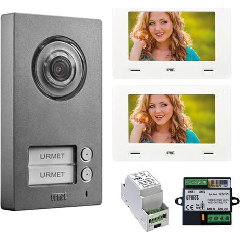 Kit Bifamiliare Video Mininote+ Con Pulsantiera Mikra2 (Urmet Cod. 1722/96)