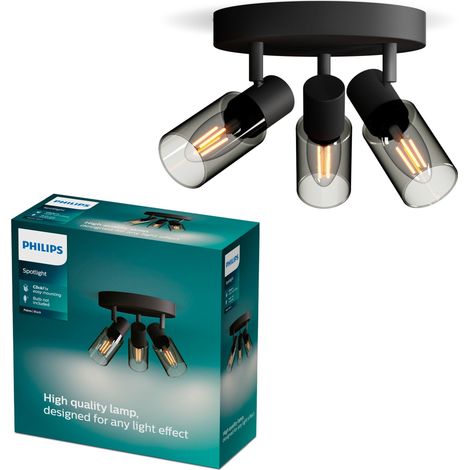 Philips Palms Foco de superficie con 3 puntos de luz (Negro) - Casquillo E14 (1/5)