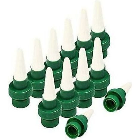 Automatic ceramic plant watering system with self-watering spikes for flowers and drip irrigation, indoor and outdoor watering system, set of 12