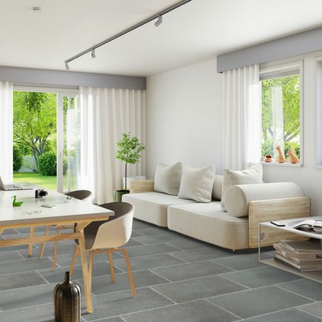 Dallage Pierre de Tandur Gris 60x40x2 cm - Intérieur et Extérieur (dalle 60x40 cm soit 0,24 m²) - RO'MA NATURE