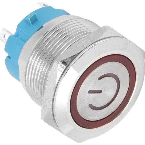 Boutons-poussoirs plats à fonction de réarmement automatique, IP65, 220 V AC, 22 mm, 4 pôles, avec voyant lumineux (rouge) (1/5)