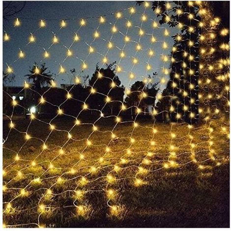 Luci a rete, 864 LED, 6 m x 4 m, 8 modalità, impermeabili, dimmerabili, ideali per camera da letto, Natale, matrimoni, feste, casa, giardino, luce bianca calda. (1/4)