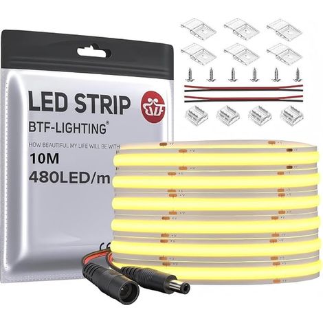 LED Strip 24V FCOB COB 5M 336LEDs/m 3000K 8mm IP30 (1/5)