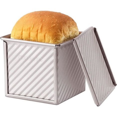 Moule à Pain Antiadhésif en Acier Épais avec Couvercle - OEMG - Capacité de Pâte 200g - 11x11x10cm (1/4)