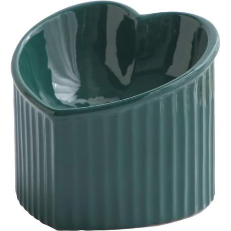 Comedero de cerámica elevado e inclinado para gatos - Comedero alto antivómito para gatos - Apto para lavavajillas y microondas - 180 g
